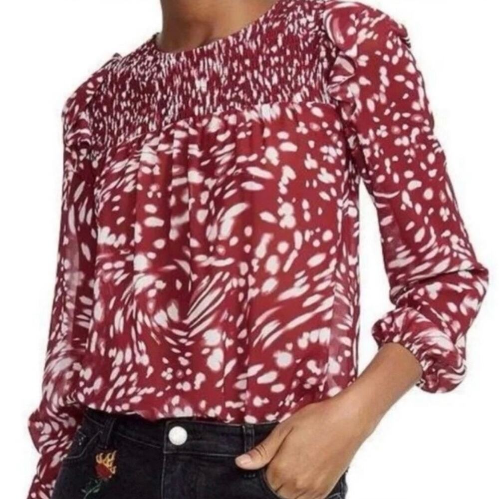 NWT Maje Lipone Swirling Dot Blouse Size 1 or US Size Small